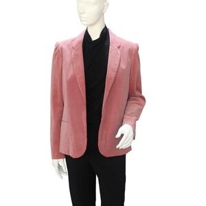 Goudchaux's Pink Velvet Blazer Jacket Vintage Women's Size 10-12 1980s